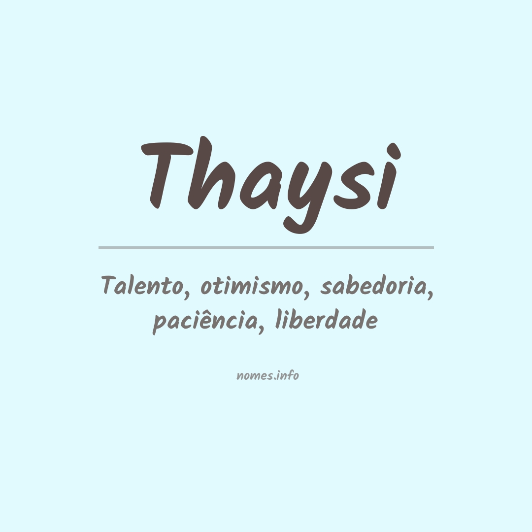 Significado do nome Thaysi