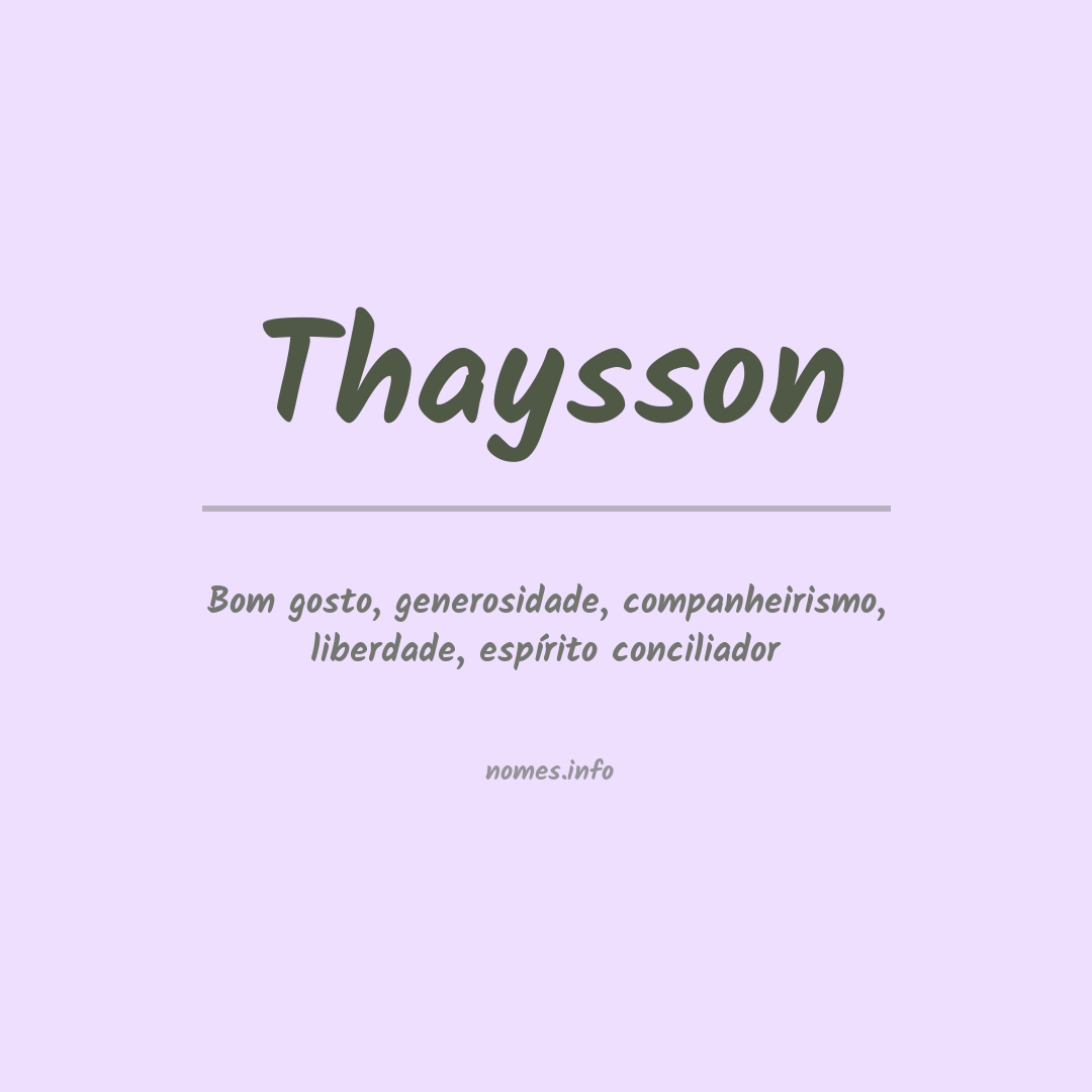 Significado do nome Thaysson