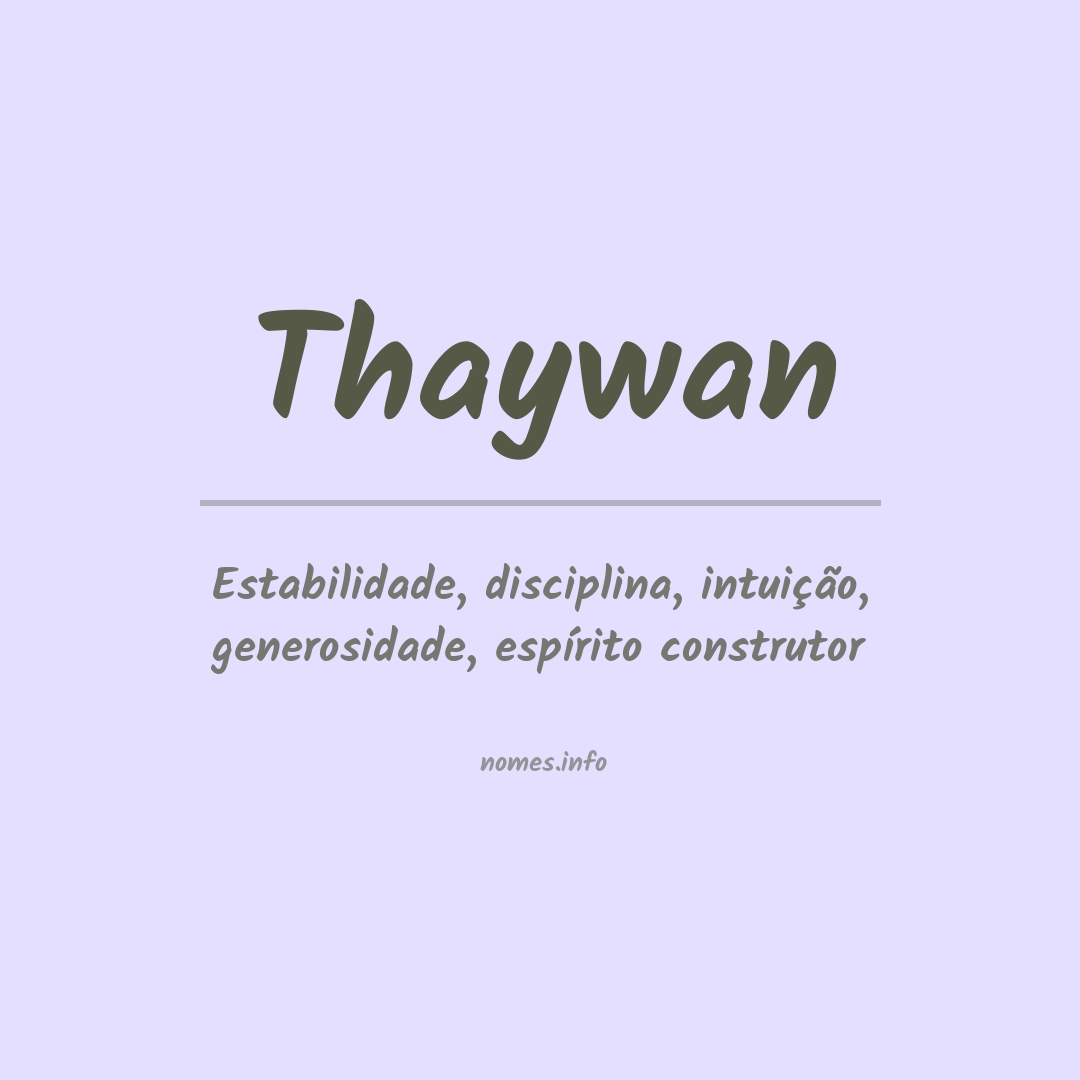 Significado do nome Thaywan
