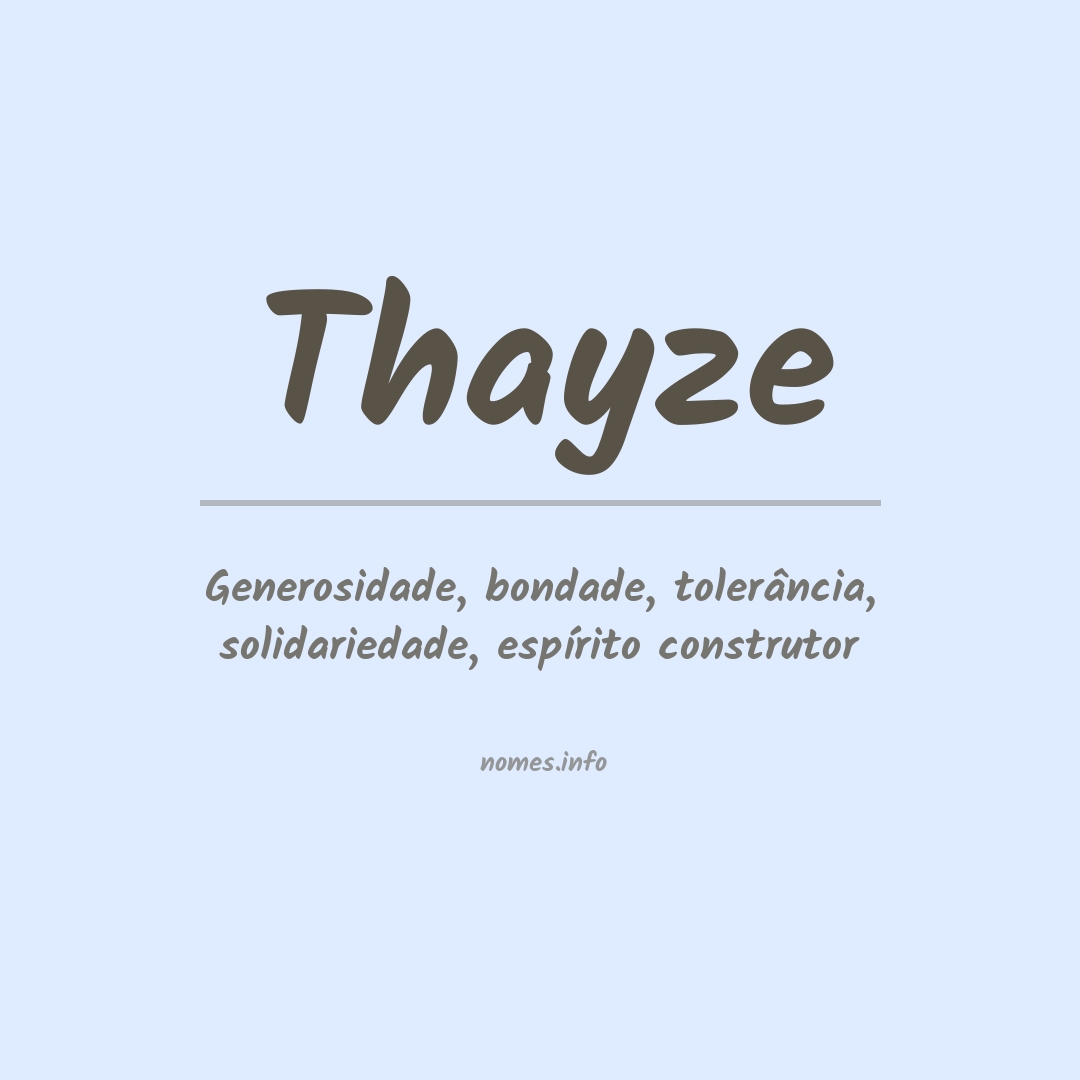 Significado do nome Thayze