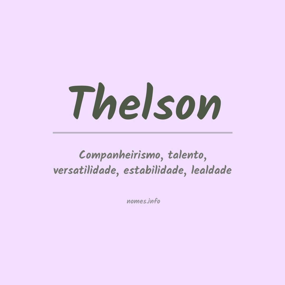 Significado do nome Thelson