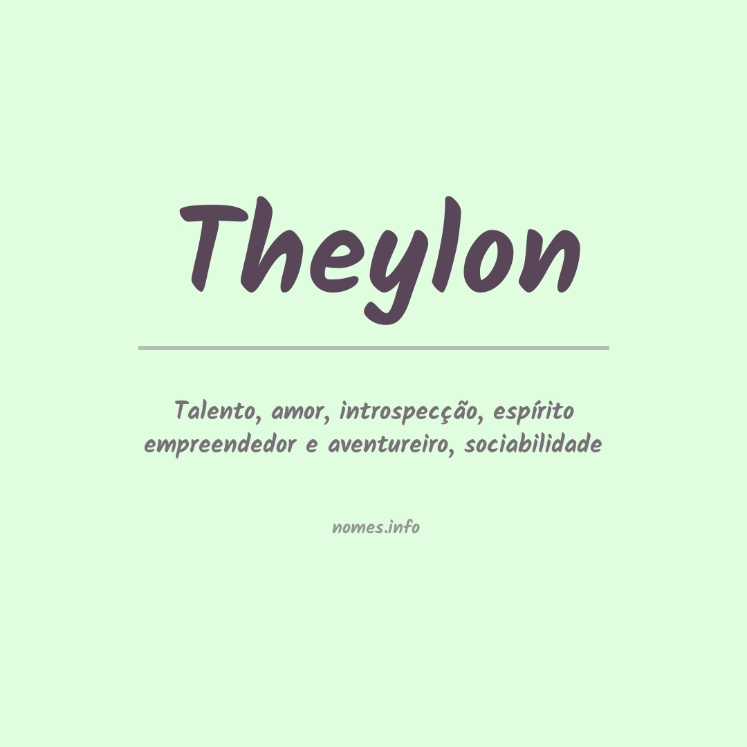 Significado do nome Theylon