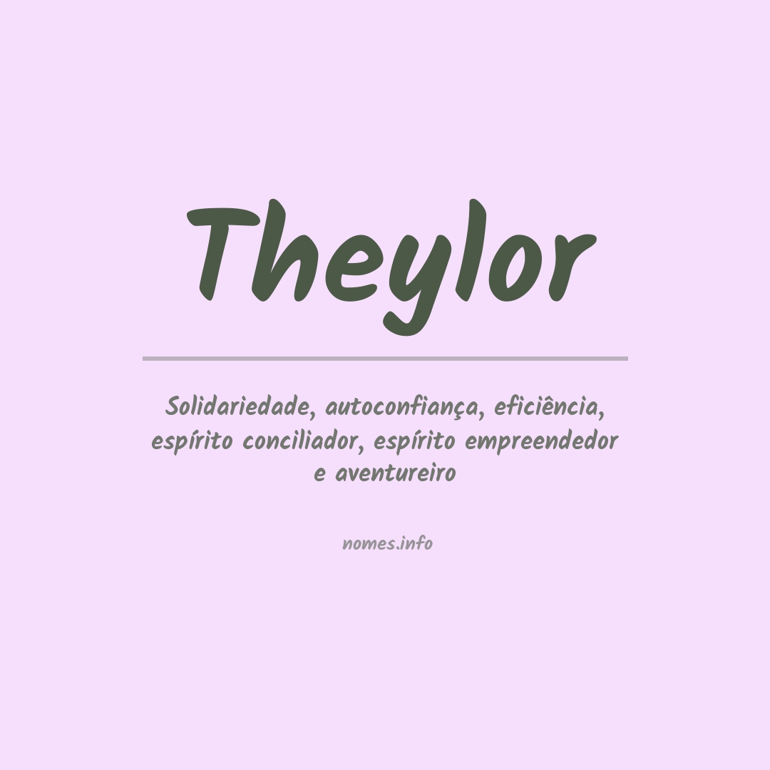 Significado do nome Theylor