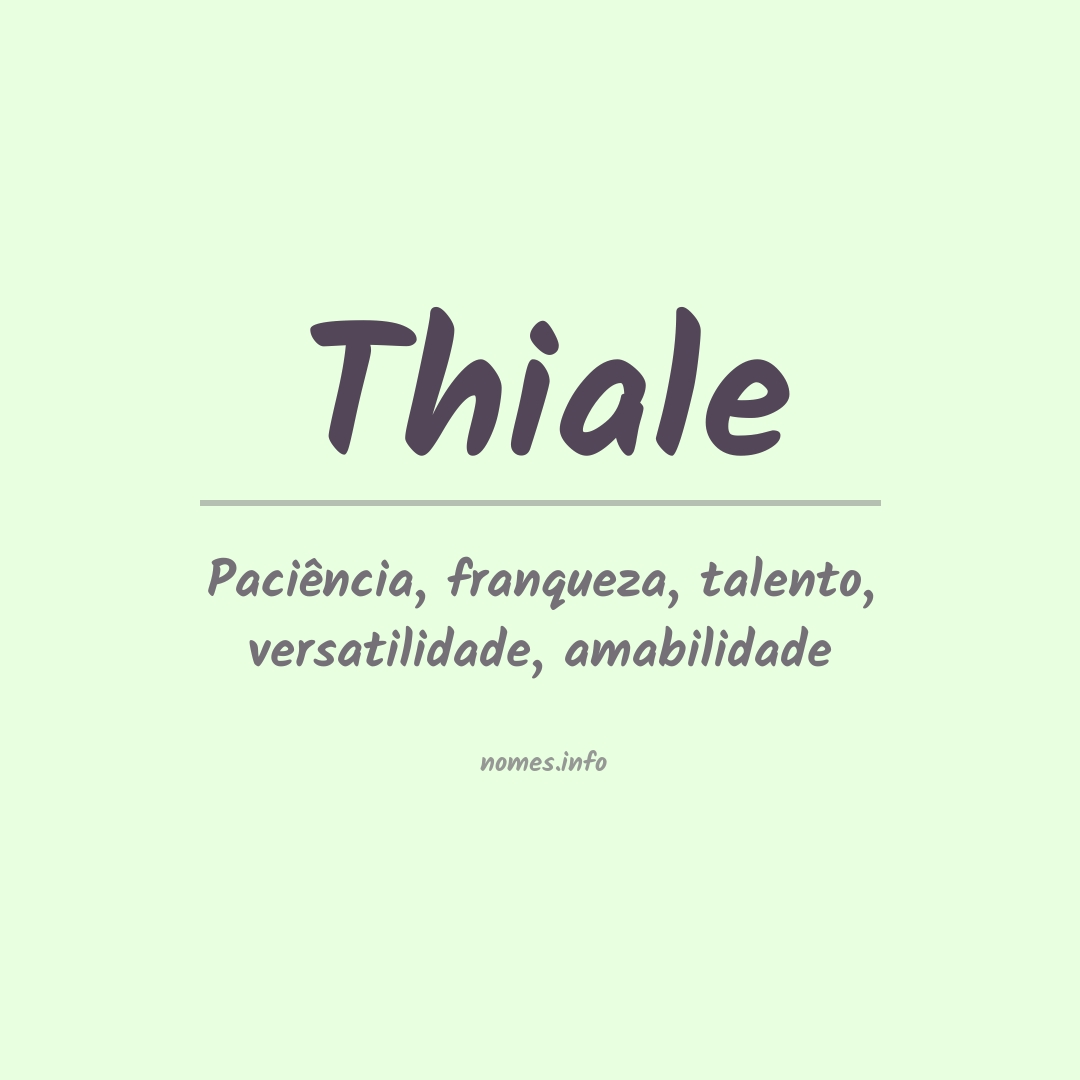 Significado do nome Thiale