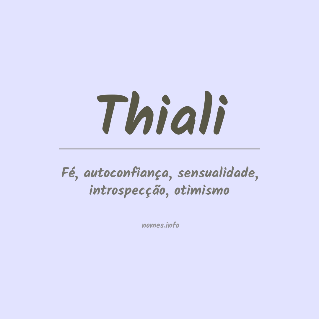 Significado do nome Thiali