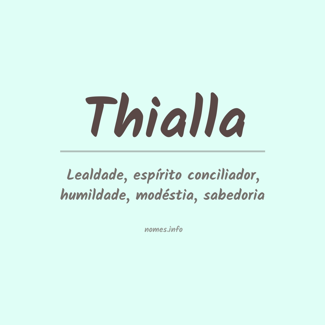 Significado do nome Thialla