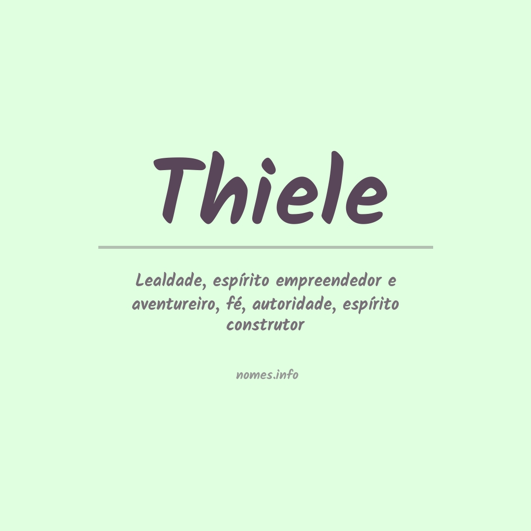 Significado do nome Thiele