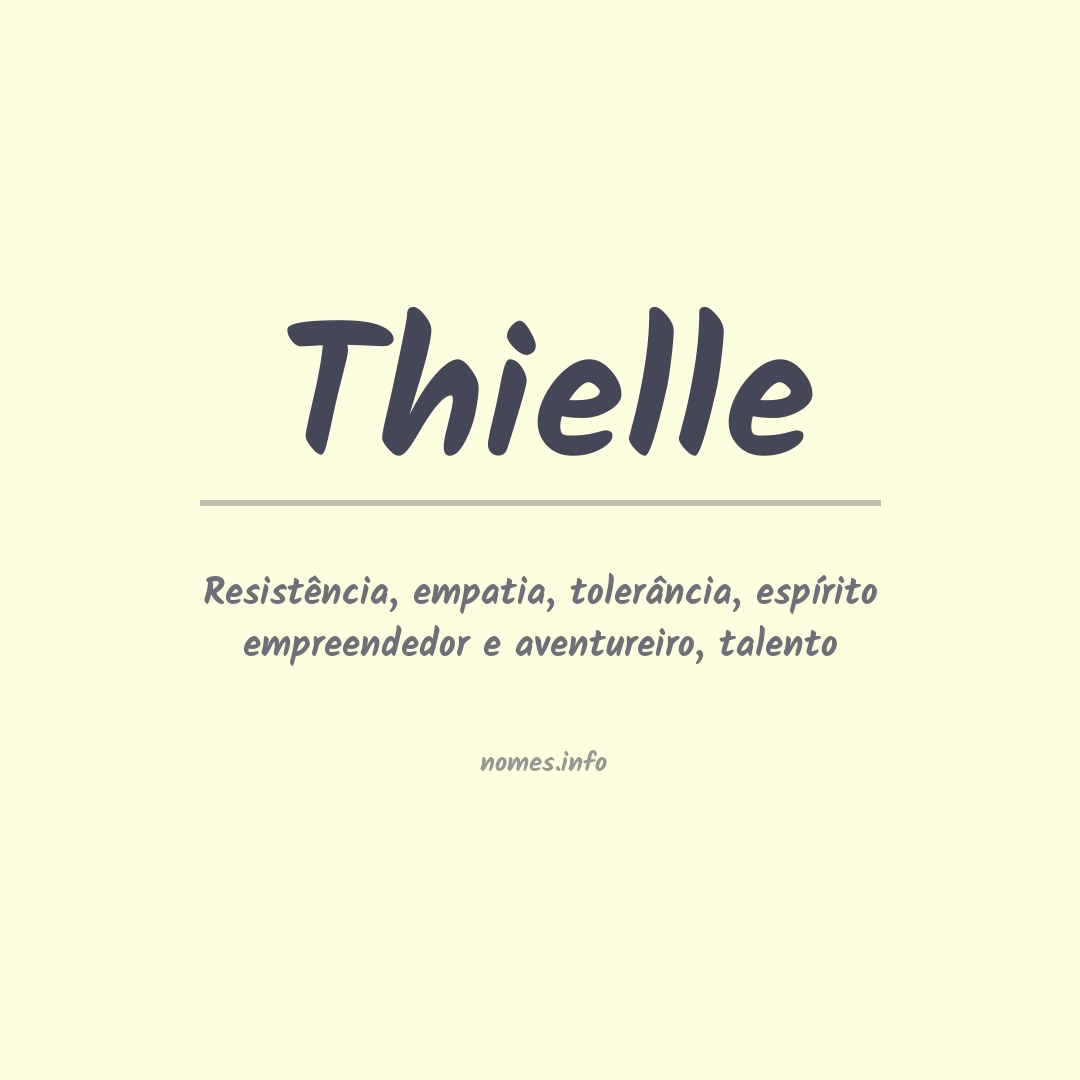 Significado do nome Thielle