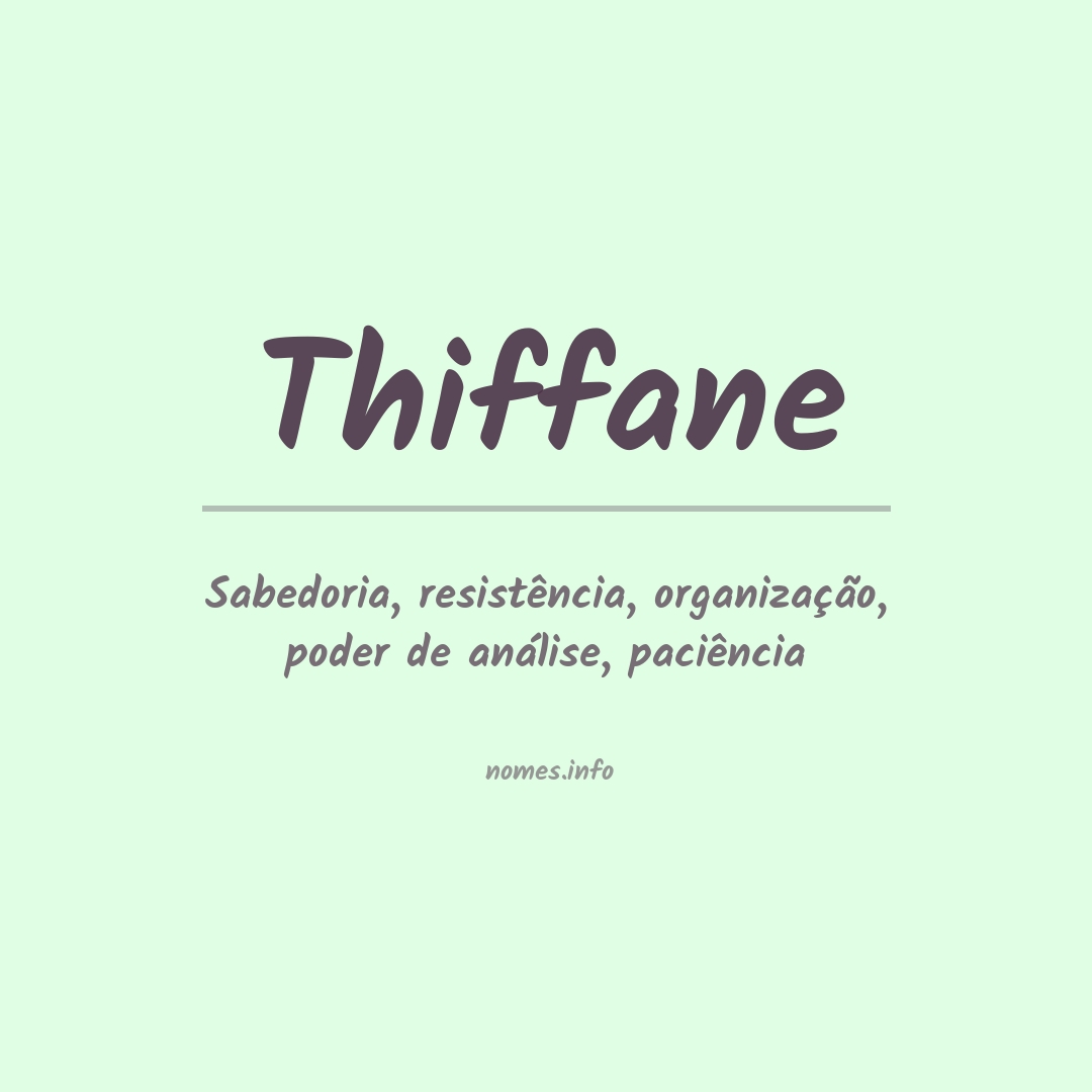 Significado do nome Thiffane