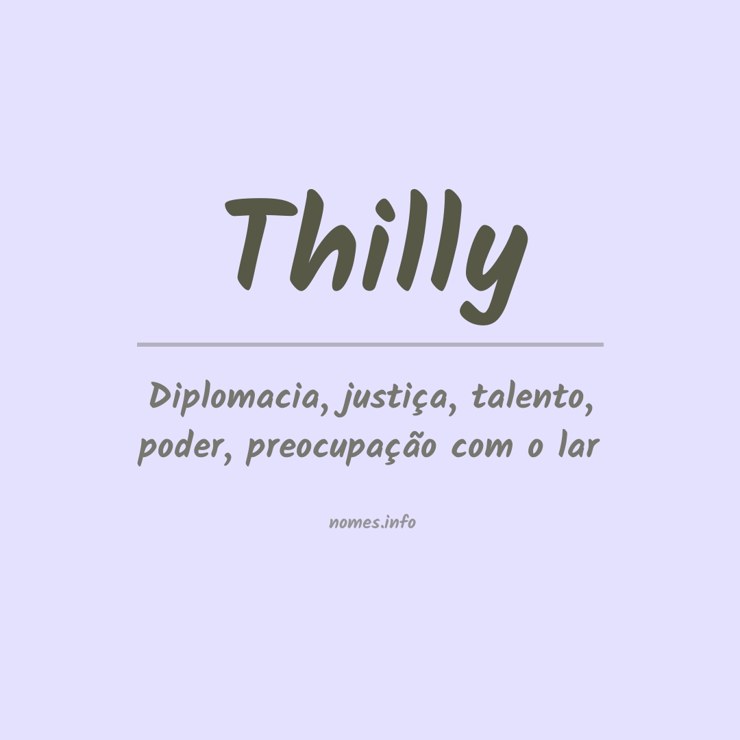 Significado do nome Thilly