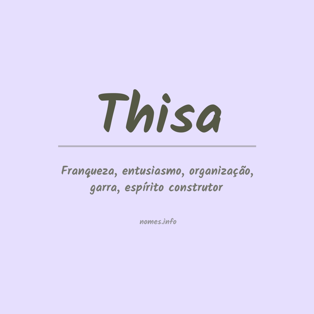 Significado do nome Thisa