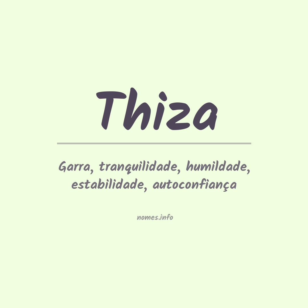 Significado do nome Thiza