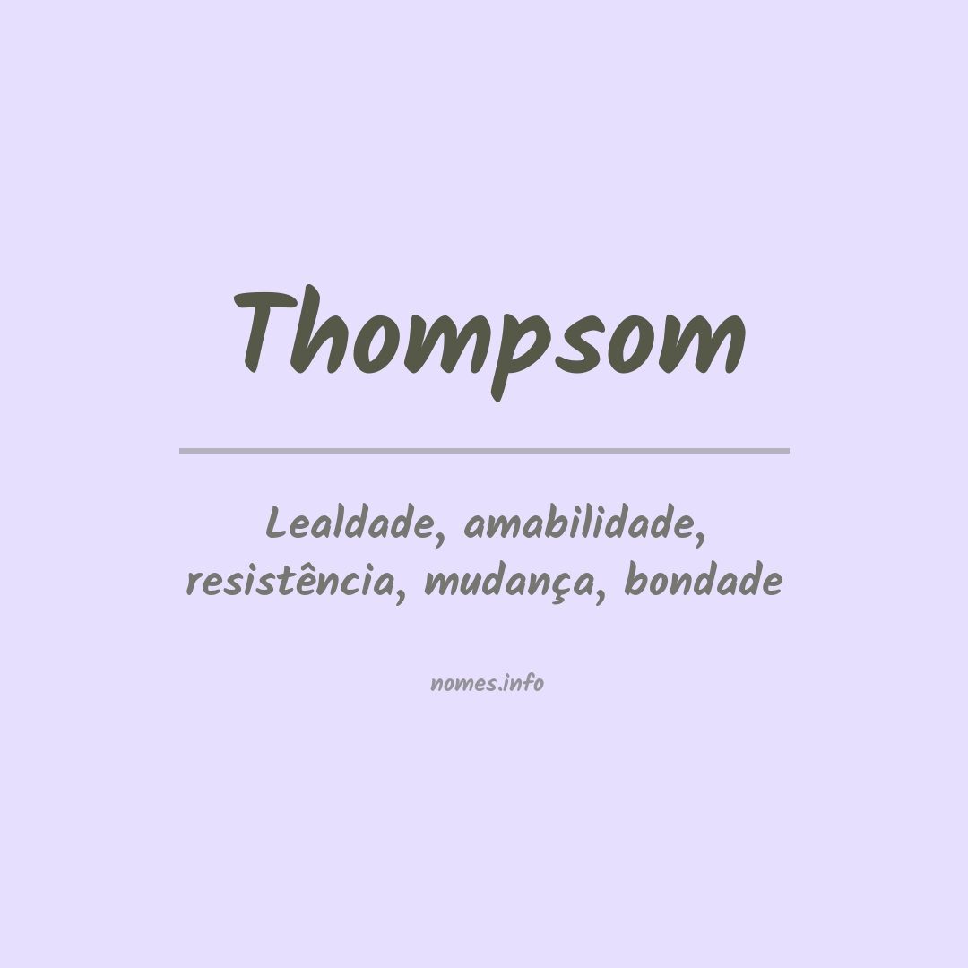 Significado do nome Thompsom