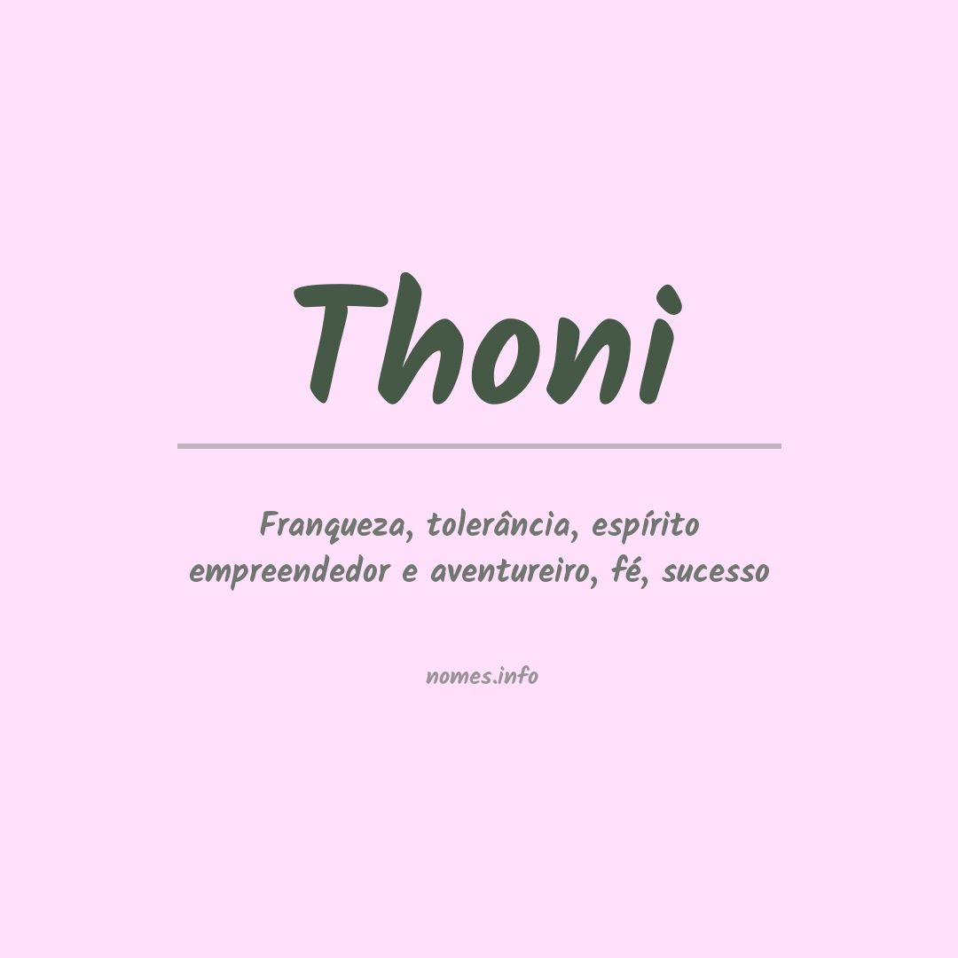 Significado do nome Thoni