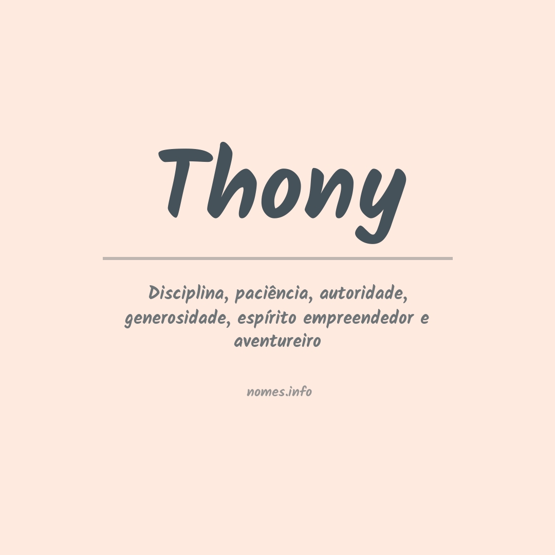 Significado do nome Thony