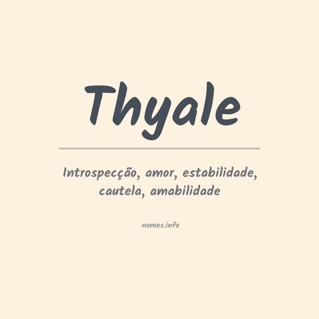 Significado do nome Thyale