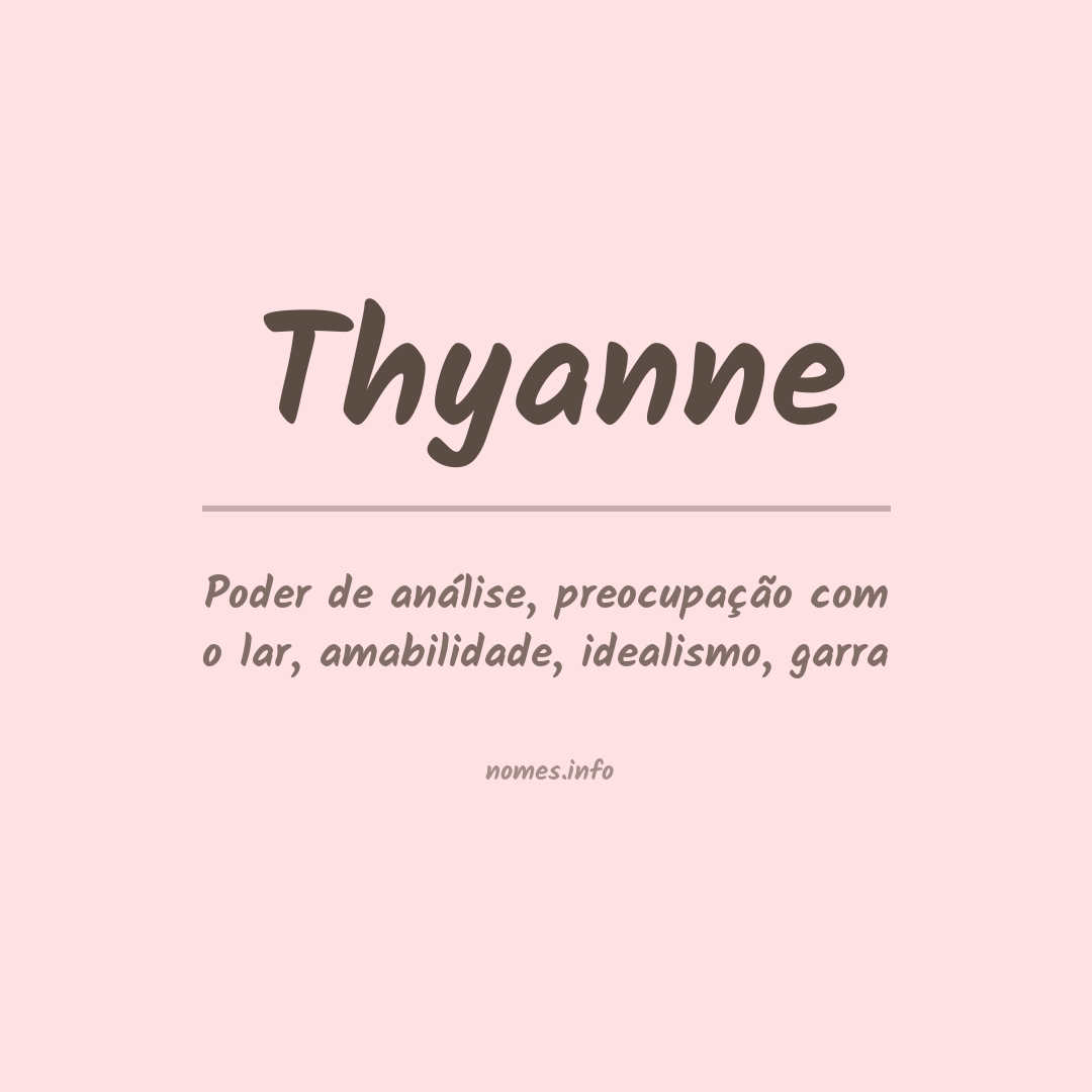 Significado do nome Thyanne Significado do nome Thyanne