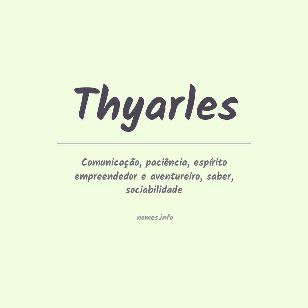Significado do nome Thyarles