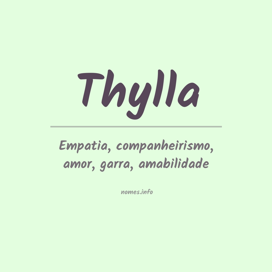 Significado do nome Thylla