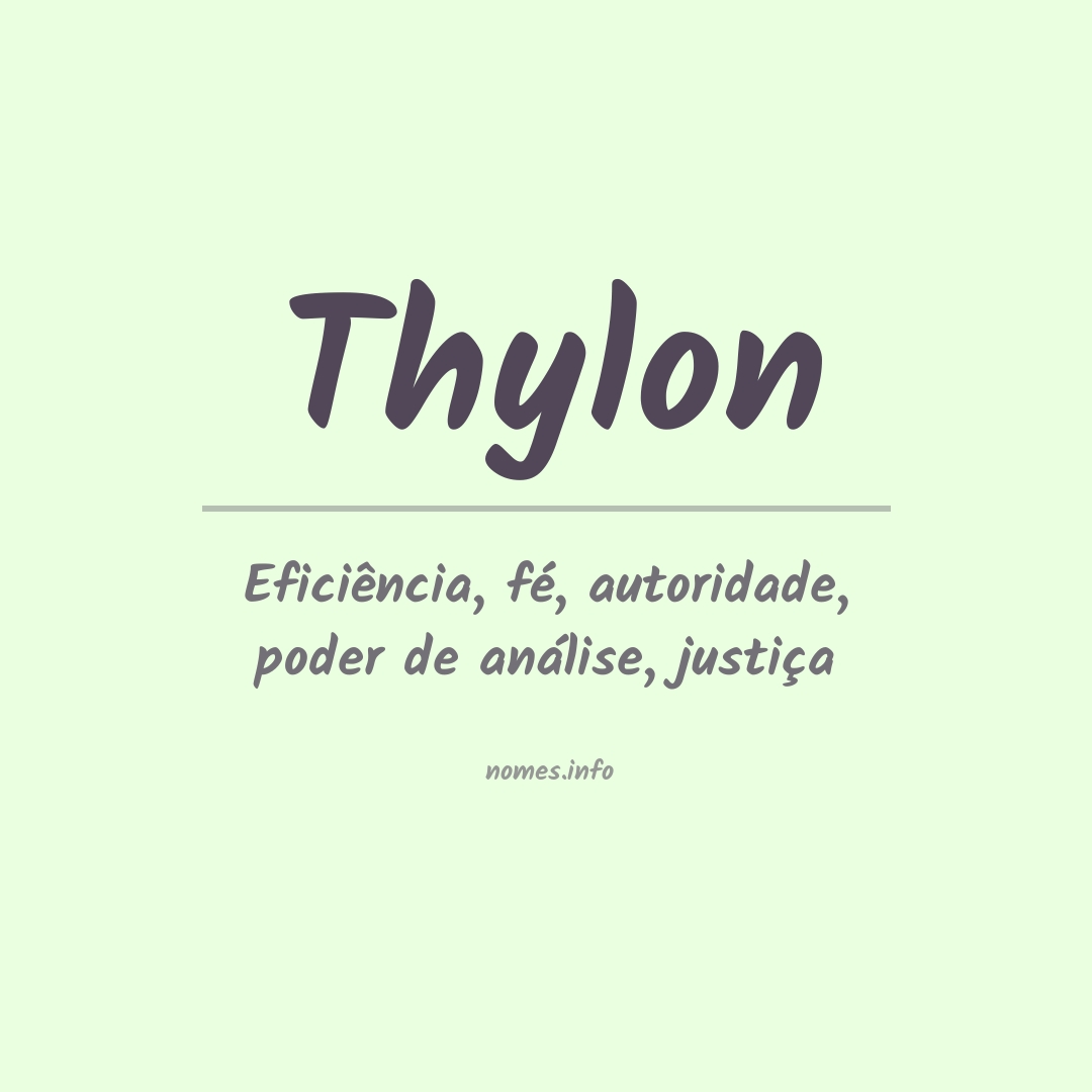 Significado do nome Thylon