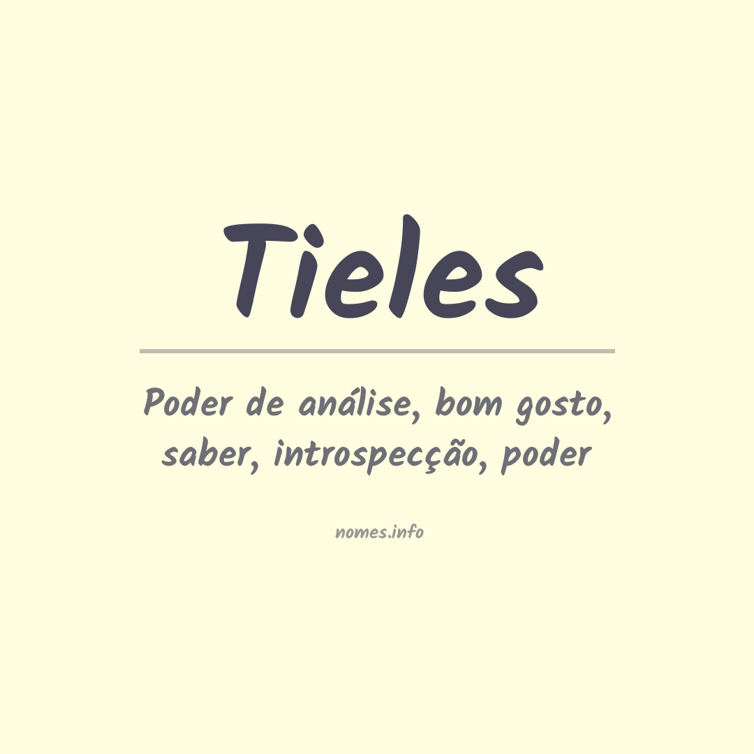 Significado do nome Tieles