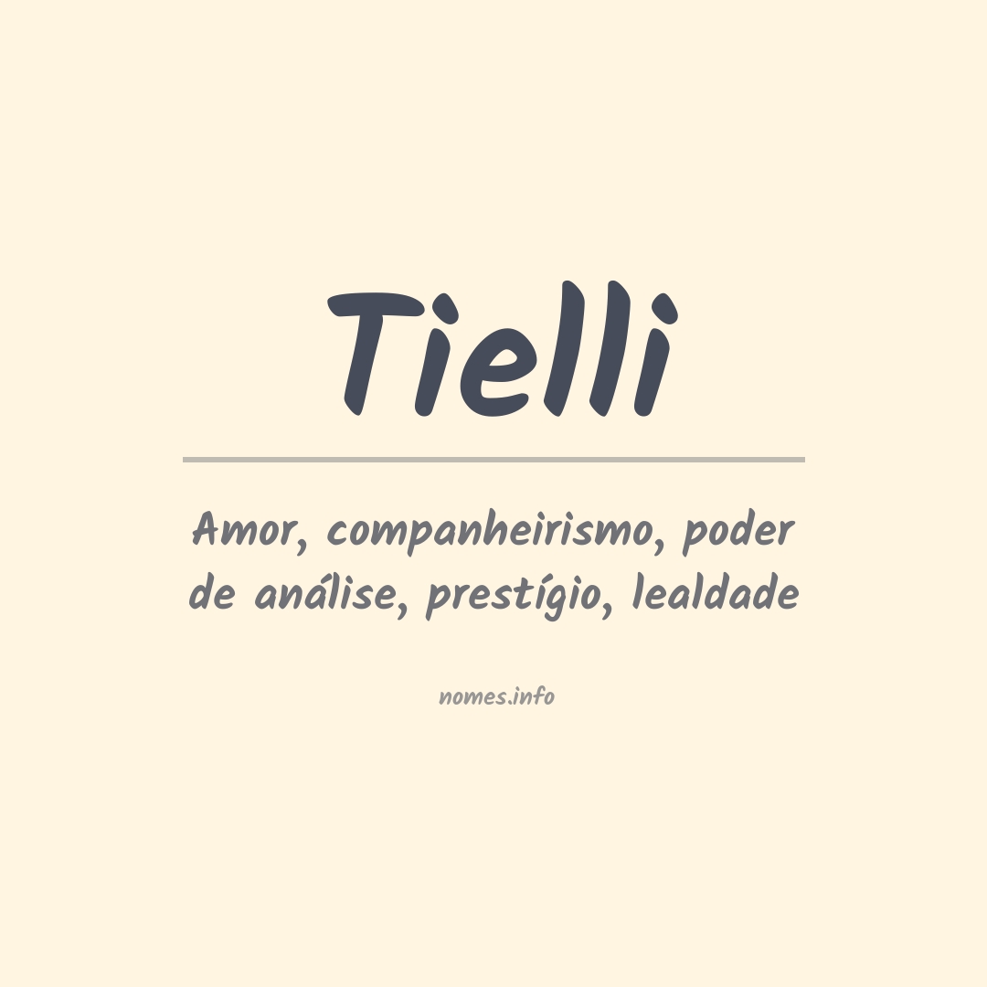 Significado do nome Tielli