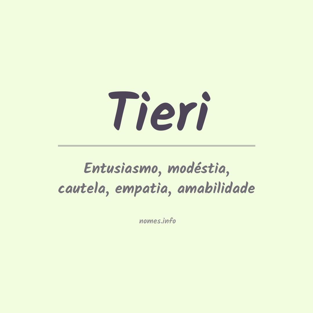 Significado do nome Tieri