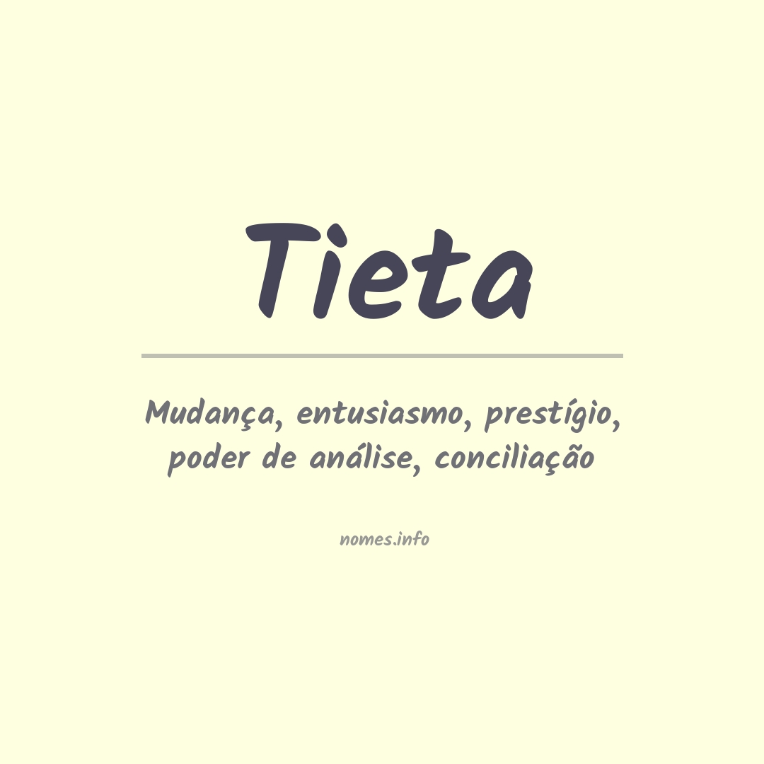 Significado do nome Tieta