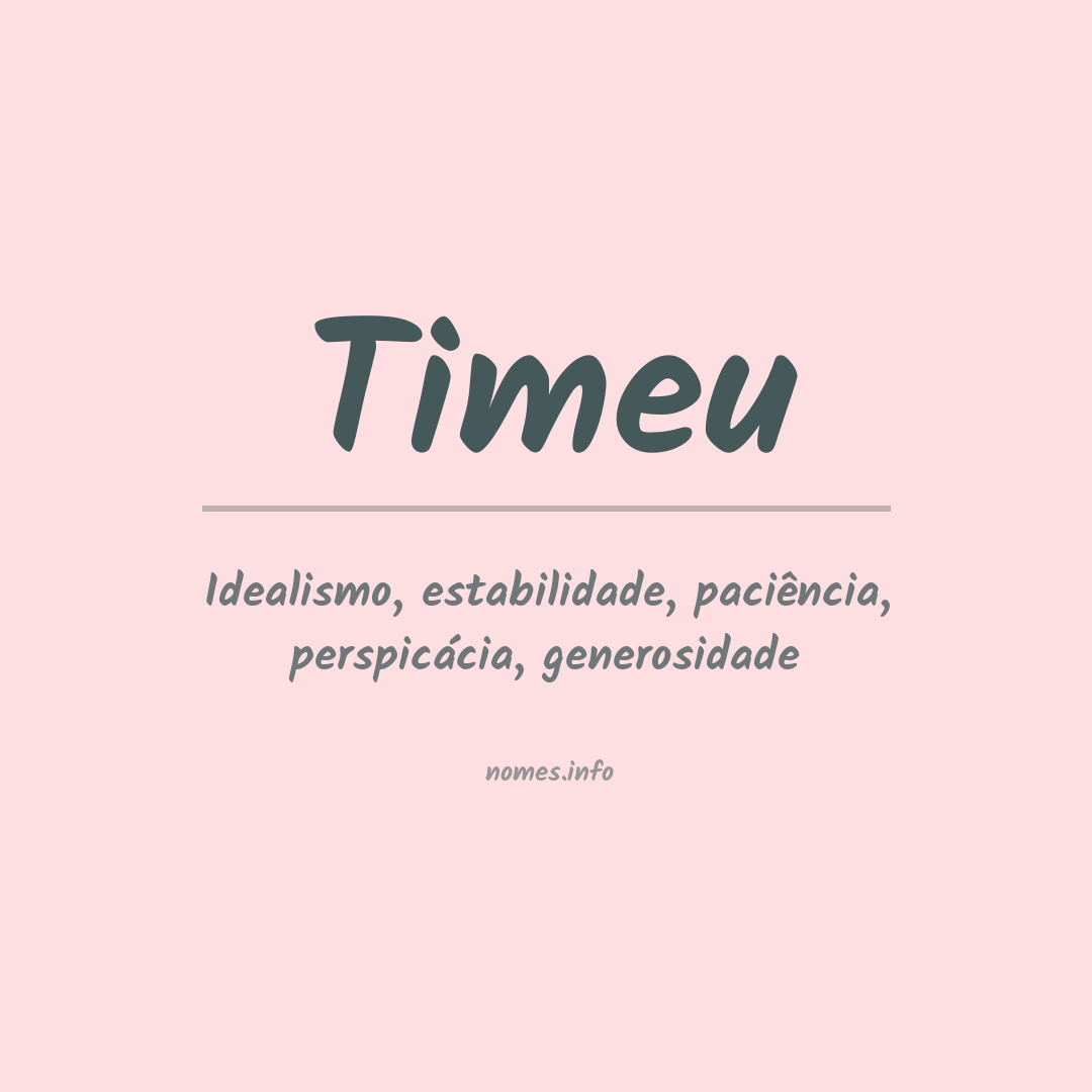 Significado do nome Timeu
