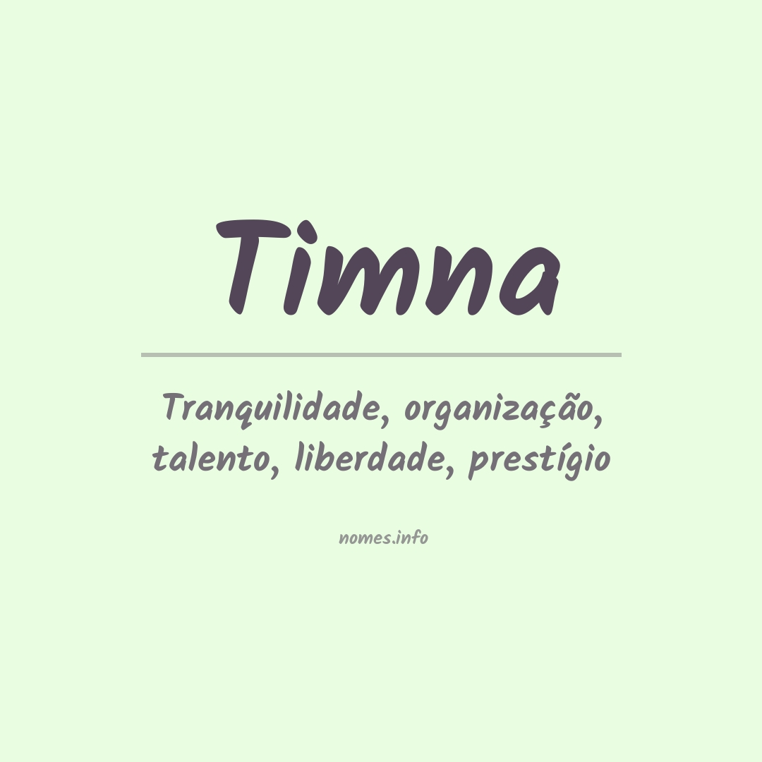 Significado do nome Timna