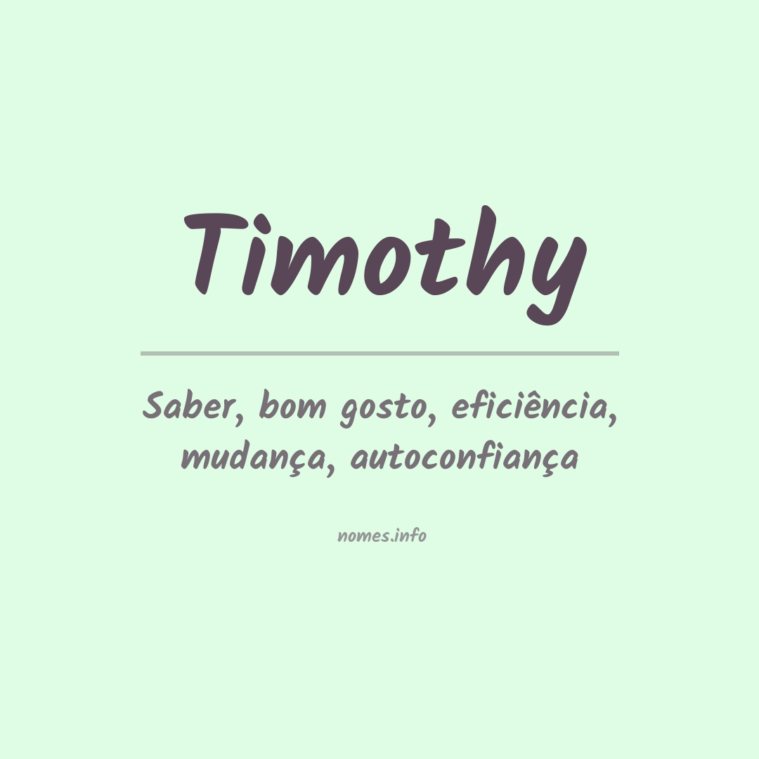 Significado do nome Timothy
