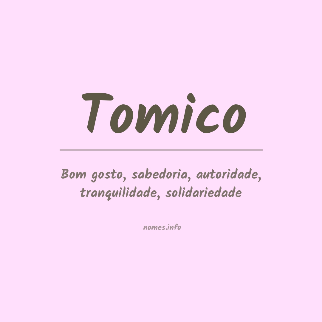 Significado do nome Tomico