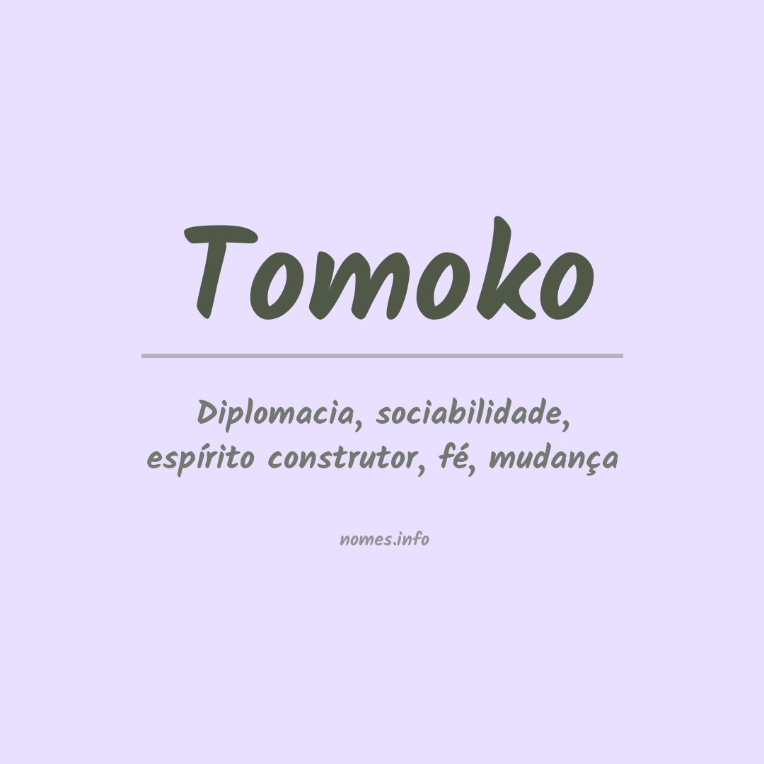 Significado do nome Tomoko