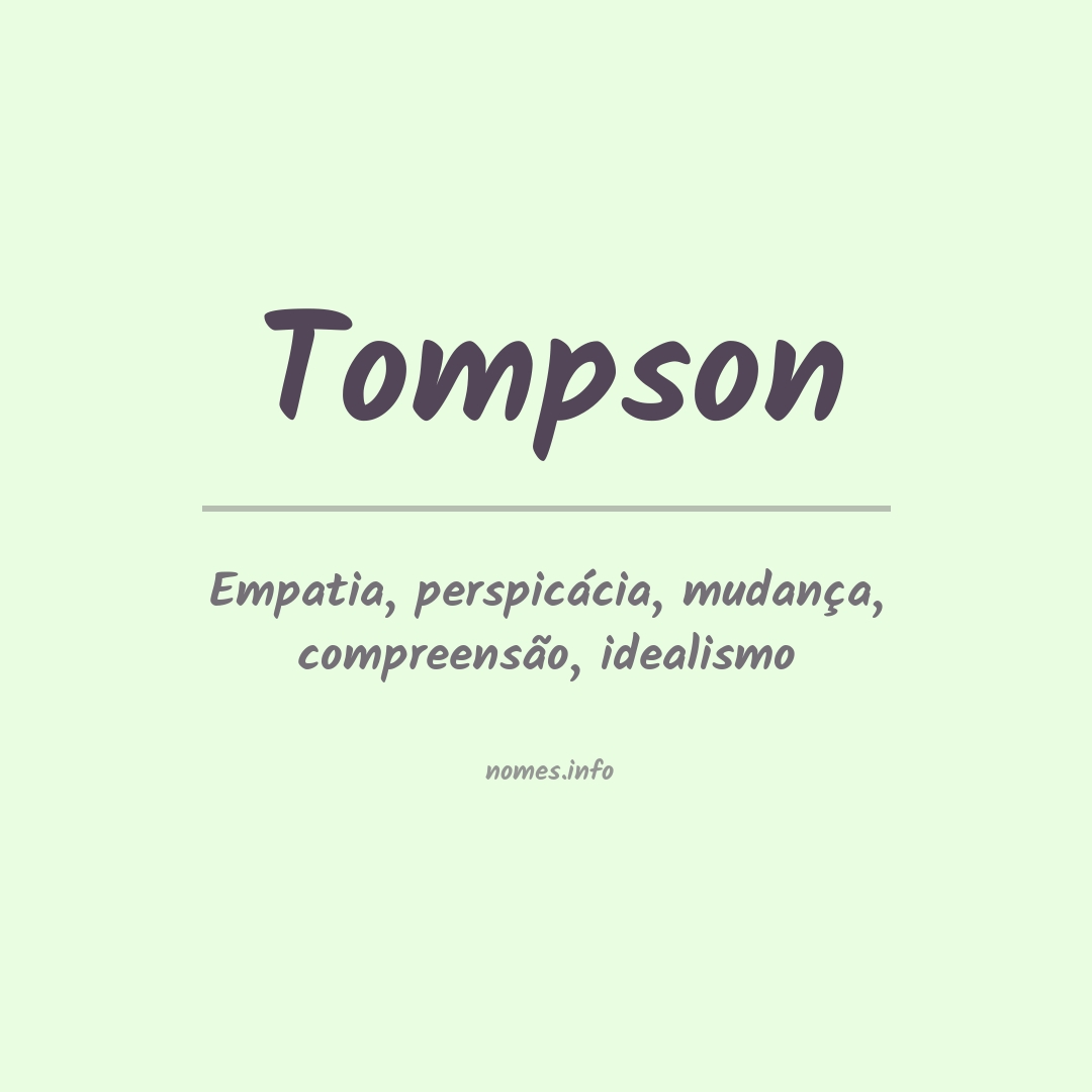 Significado do nome Tompson