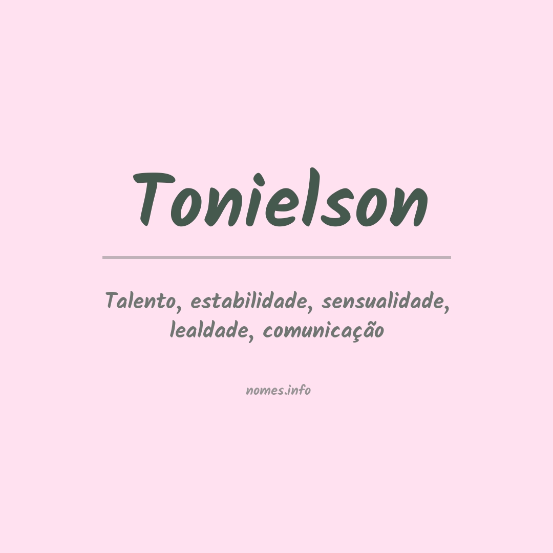 Significado do nome Tonielson