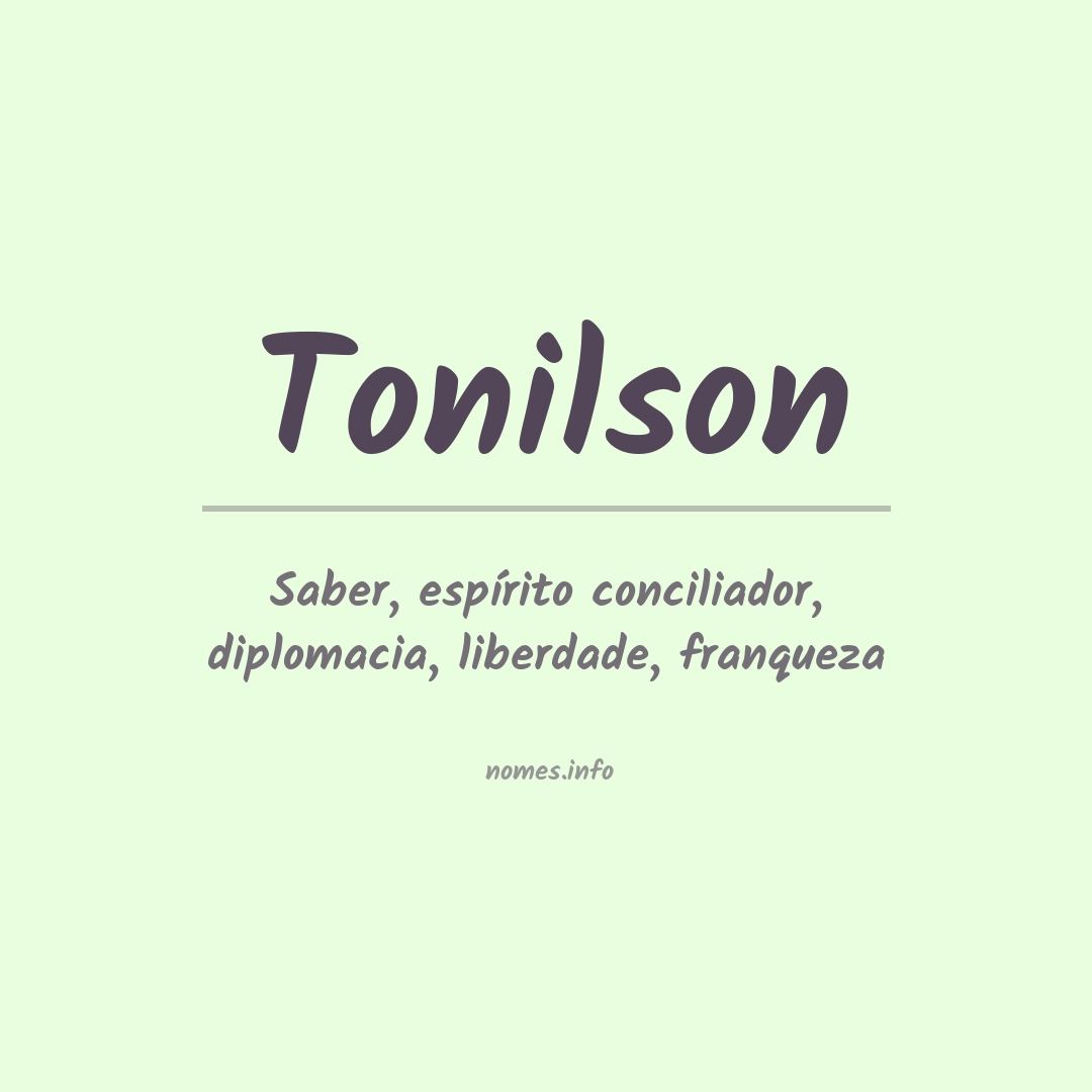 Significado do nome Tonilson