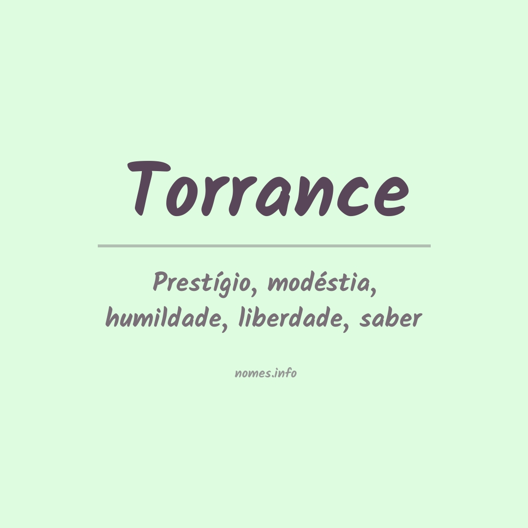 Significado do nome Torrance