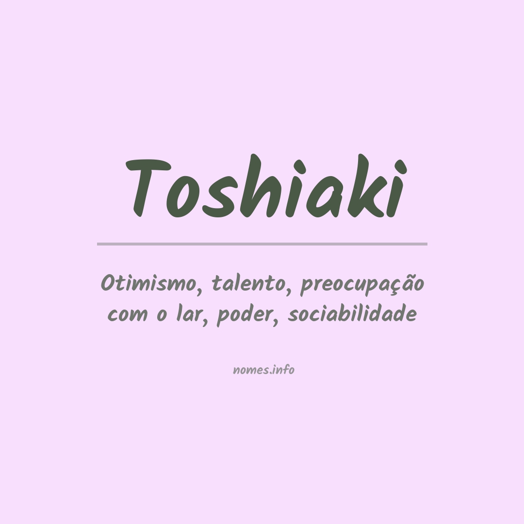 Significado do nome Toshiaki