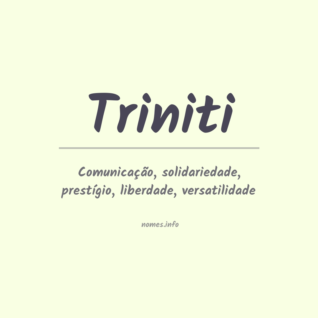 Significado do nome Triniti