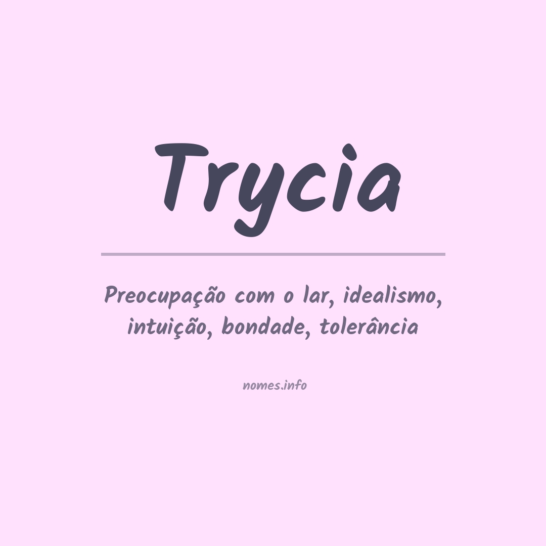 Significado do nome Trycia