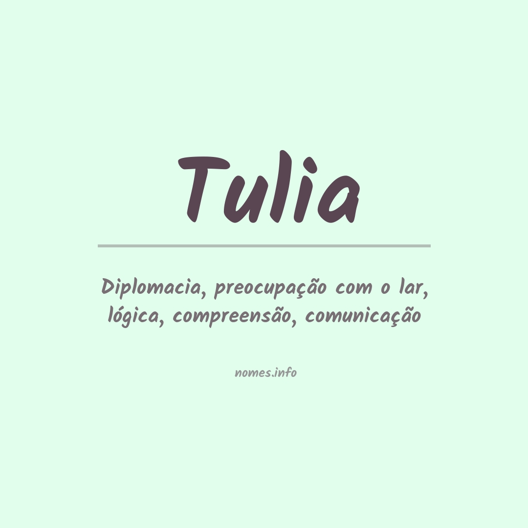 Significado do nome Tulia