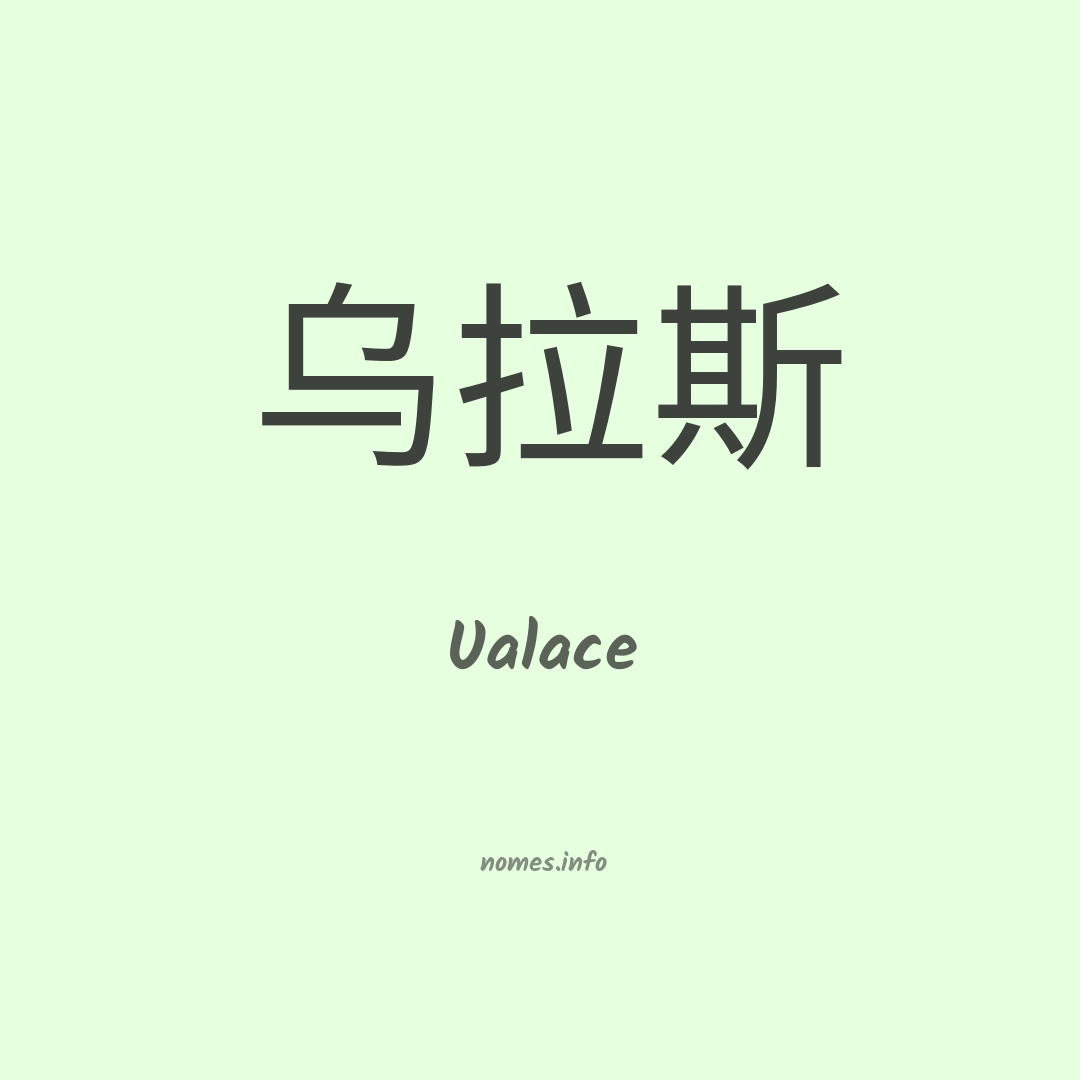 Ualace em chinês
