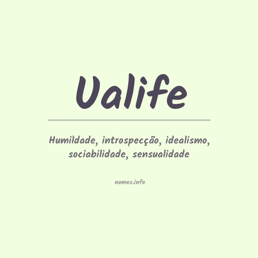 Significado do nome Ualife