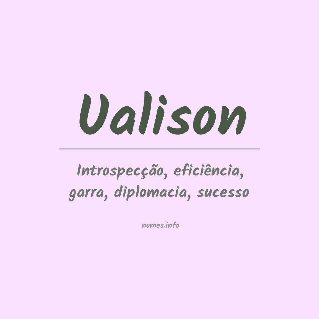 Significado do nome Ualison