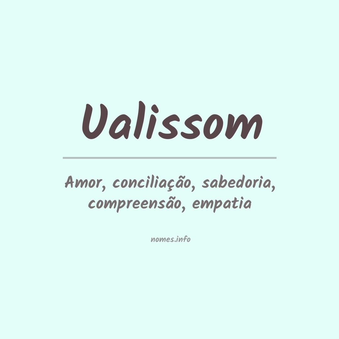 Significado do nome Ualissom