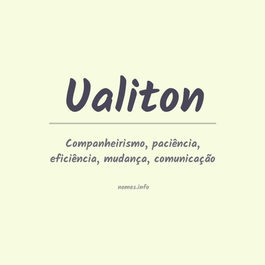 Significado do nome Ualiton