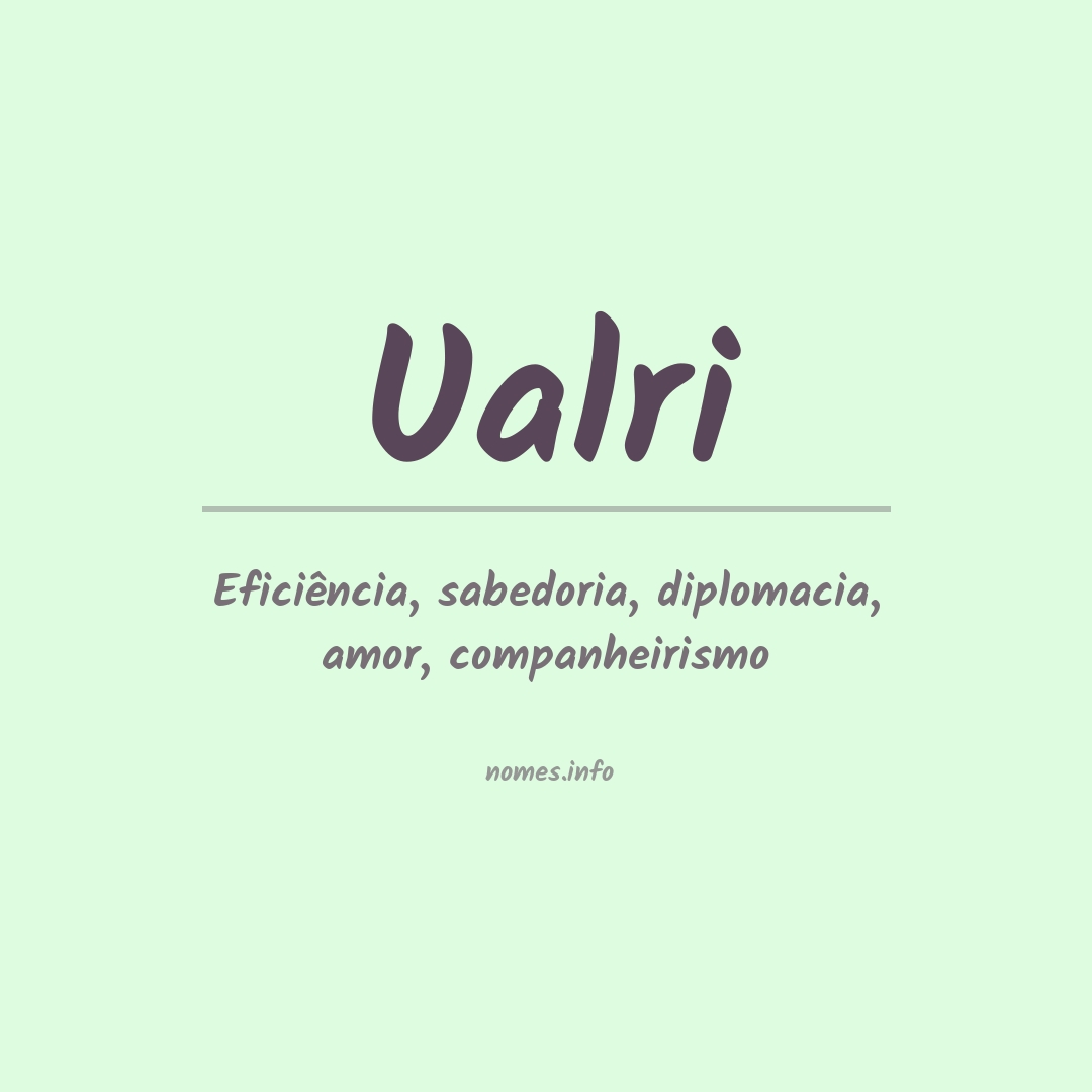 Significado do nome Ualri