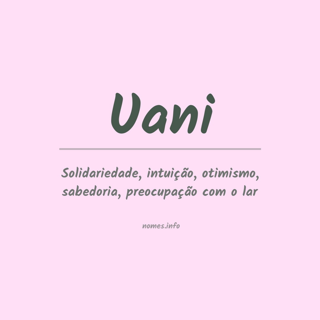 Significado do nome Uani