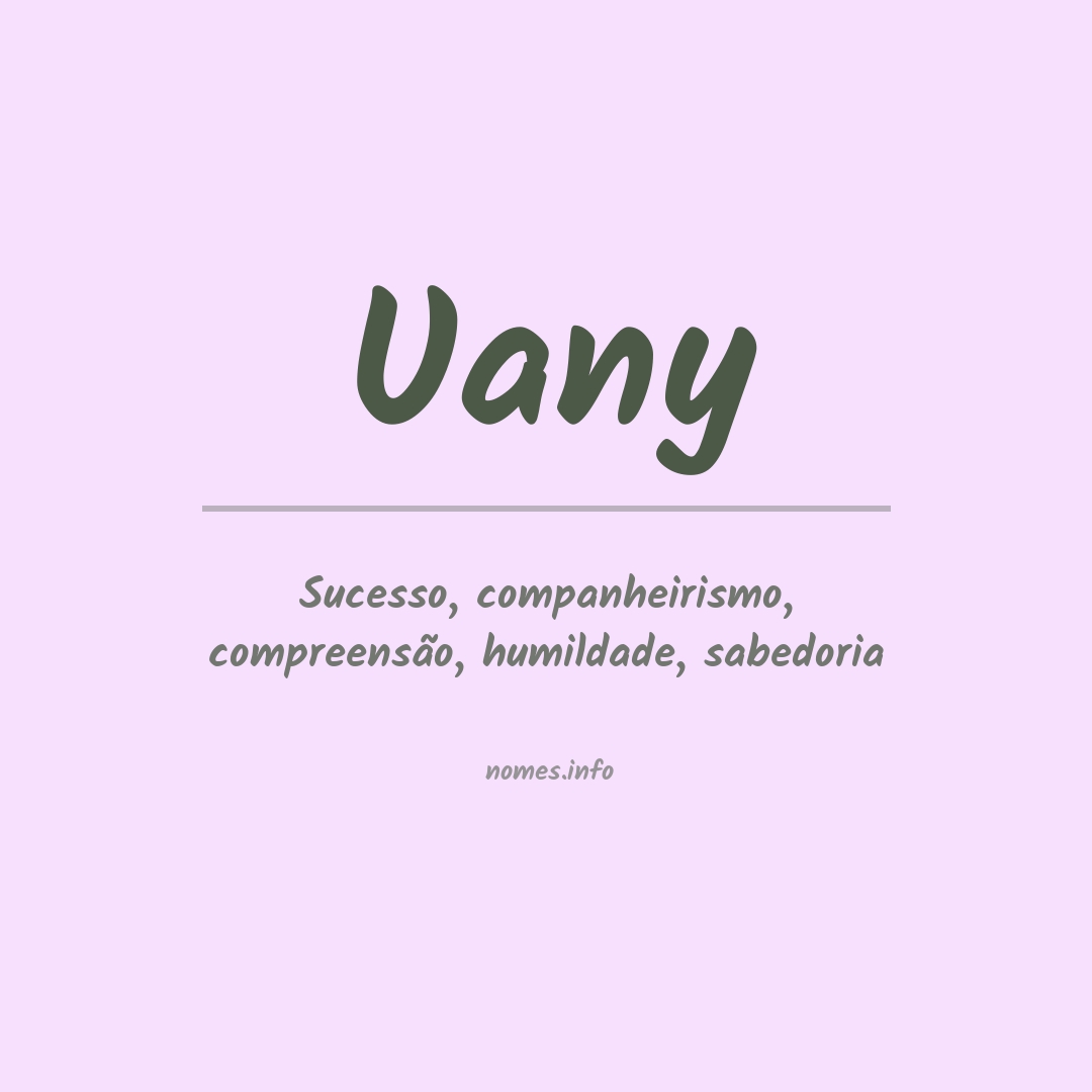 Significado do nome Uany