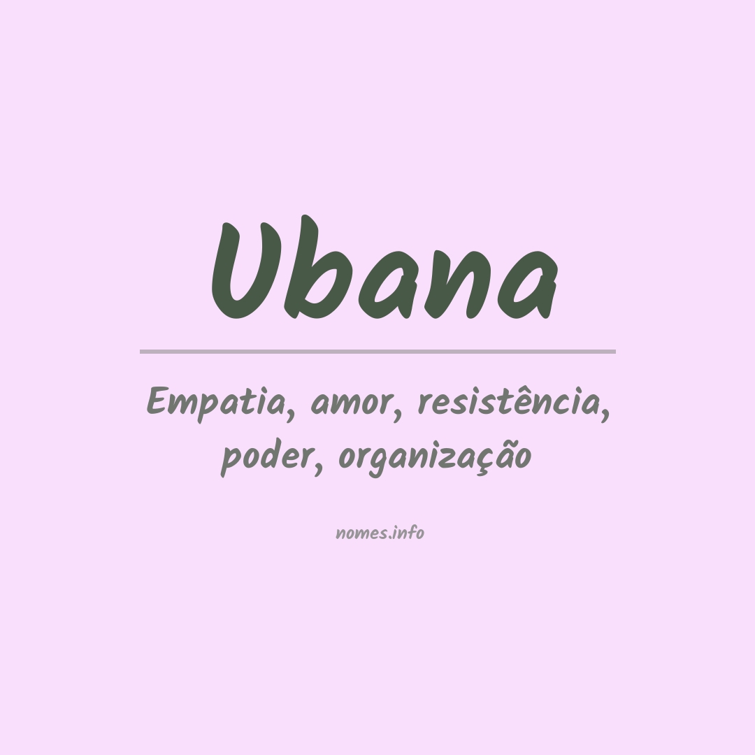 Significado do nome Ubana